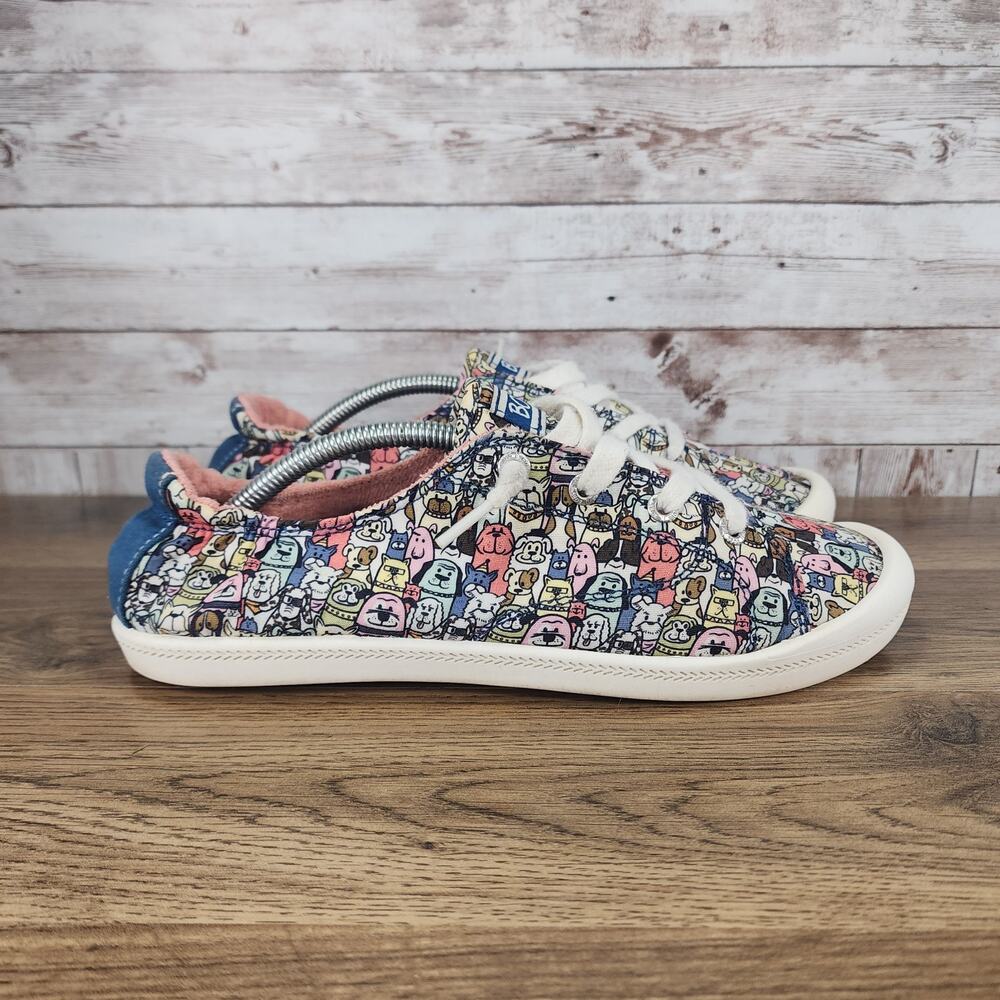 Skechers Bobs Womens Beach Bingo Rovers Rally Dogs Multicolor Sneakers Size 8.5